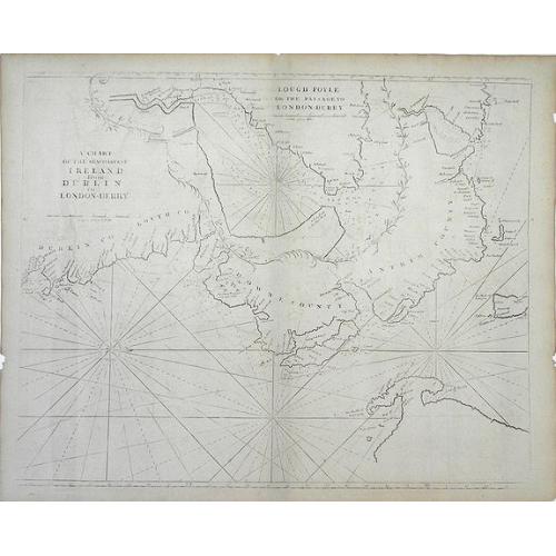 Old map image download for A Chart of the Seacoasts of Ireland from Dublin to London-Derry. . .