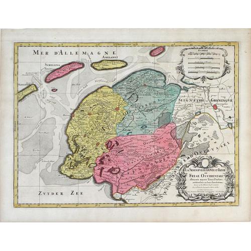 Old map image download for La Seigneurie d'Ovest-Frise ou Frise Occidentale, divisee en ses Trois Parties subdivisees en leurs Juridictions. . .