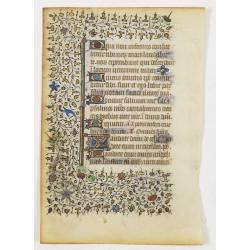 Manuscript leaf on vellum from a very refined Book of Hours.