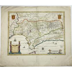 [ Lot of 4 maps] Western Spain with Gibraltar.