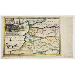 [ Lot of 4 maps] Western Spain with Gibraltar.