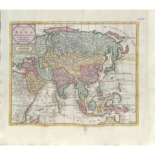 Old map image download for Nieuwe Kaart van Asia na de alderlaatste ondekking int licht gebracht